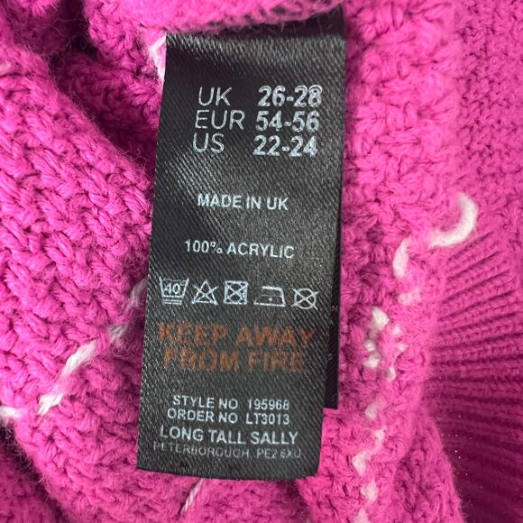 LTS Barbiecore Party Event Casual Womens Pullover Knit Sweater Size 22-24 Tall - Picture 11 of 14